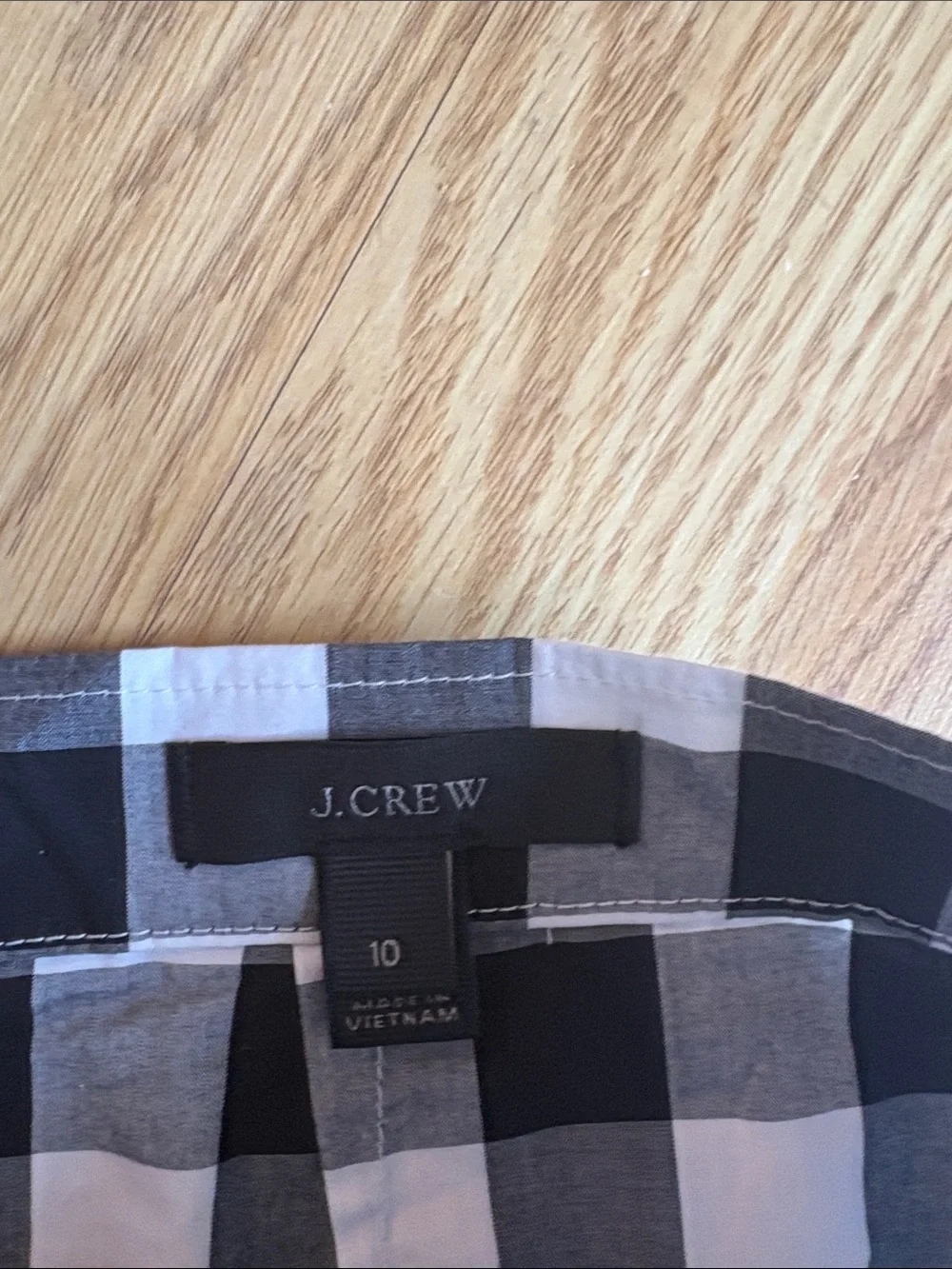 J. Crew Black & White Gingham Ruffle Wrap Mini Skirt